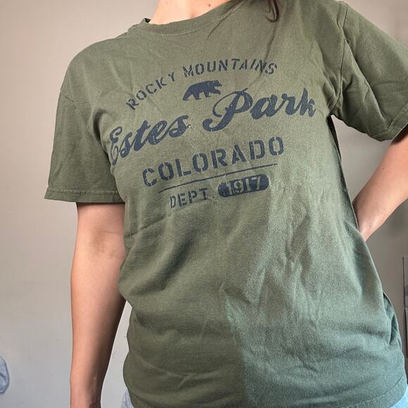 Vintage Rocky Mountains Estes Park Colorado Destination Graphic Tee Sz M - Picture 5 of 8